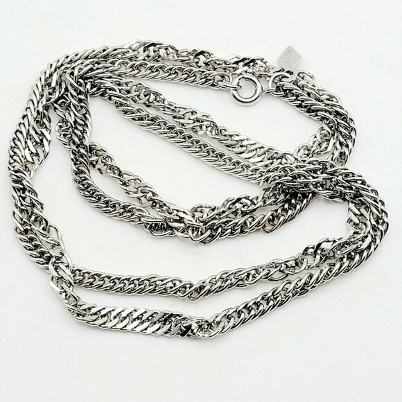 Vintage Sarah Coventry Silver Tone Necklace Chain 30" Signed EUC Business Causal - Picture 4 of 5